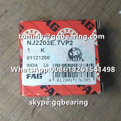 O FAG material de aço de nylon NJ2203E.TVP2 da gaiola Gcr15 escolhe o rolamento de rolo cilíndrico da fileira 17 x 40 x 16 milímetros