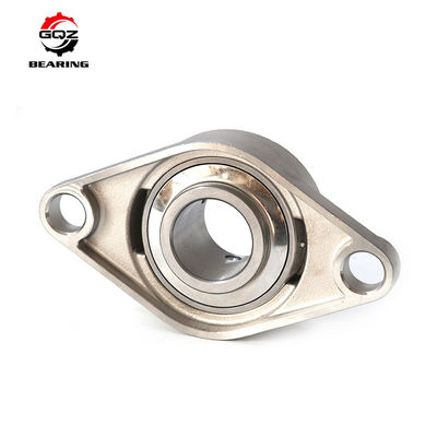 comprar SSUCFL202 Bloco de almofada de flange de aço inoxidável de 15 mm Com dois parafusos de flange montado em rolamentos de esferas para máquinas de alimentos Fabricação em linha