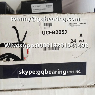 comprar Materiais de ferro fundido FYH UCFB205J 3 parafusos de bloco de almofada flangado de rolamento de esferas UCFB205 Fabricação em linha
