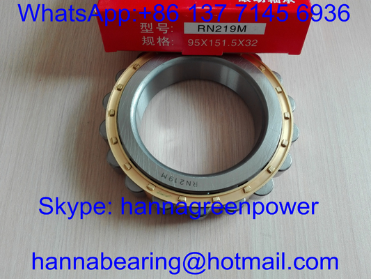 rolamento de pressão de bronze 95x151.5x32mm do rolo da gaiola dos rolamentos RN219M da caixa de engrenagens do redutor 502219H