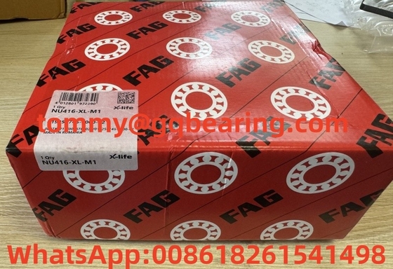 FAG NU416 NU416-XL-M1 Caixa de latão Rolamentos cilíndricos de rolos de 80 mm Furo de 200 mm Diâmetro exterior