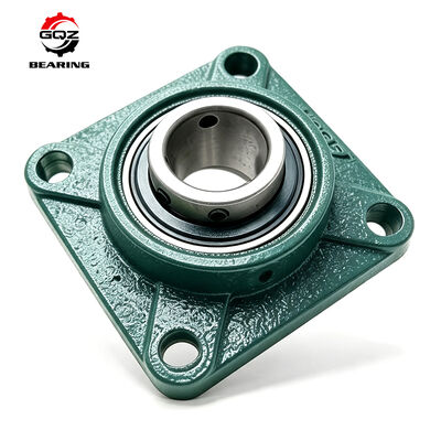 Mancal de Flange Quadrado GQZ SS UCF205 em Aço Inoxidável com 4 Parafusos e Furo de 25mm, Rolamento Montado Resistente à Corrosão