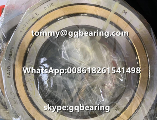Gcr15 rolamento de esferas angular do contato da precisão material de aço da gaiola do bronze do material SKF BA2B 459418